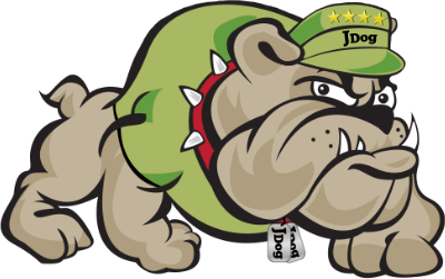 JDog bulldog mascot graphic